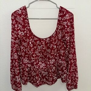 Red Floral Long Sleeve